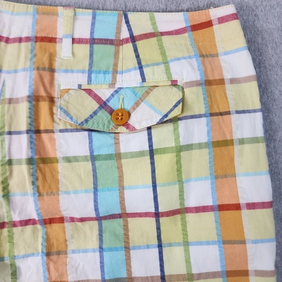 Liz Claiborne Plaid Shorts Womens 12 (32x9) Multicolor Cotton Blend Pockets - Picture 15 of 16
